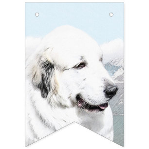 Große Pyrenäen Malerei - Original Hunde Kunst Wimpelkette