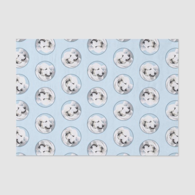 Große Pyrenäen Malerei White Original Hunde Kunst Seidenpapier (Vorderseite)