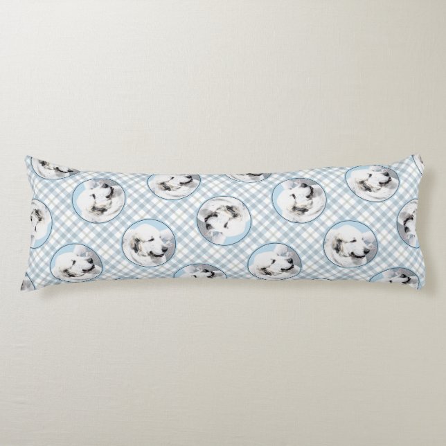 Große Pyrenäen Malerei White Original Hunde Kunst Seitenschläferkissen (Vorderseite)