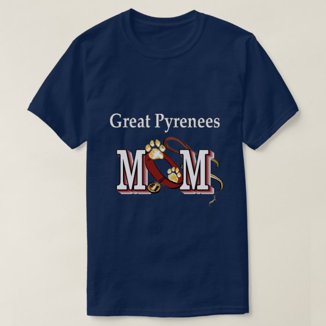 Große Pyrenäen MAMA Geschenke T-Shirt (Design vorne)