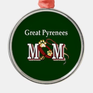Große Pyrenäen-Mama Silbernes Ornament