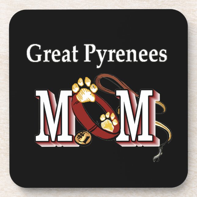 Große Pyrenäen-Mama Untersetzer (Vorderseite)