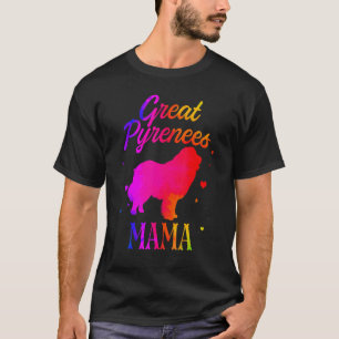 Große Pyrenäen Mama Vintage Farbige Niedliche Hund T-Shirt