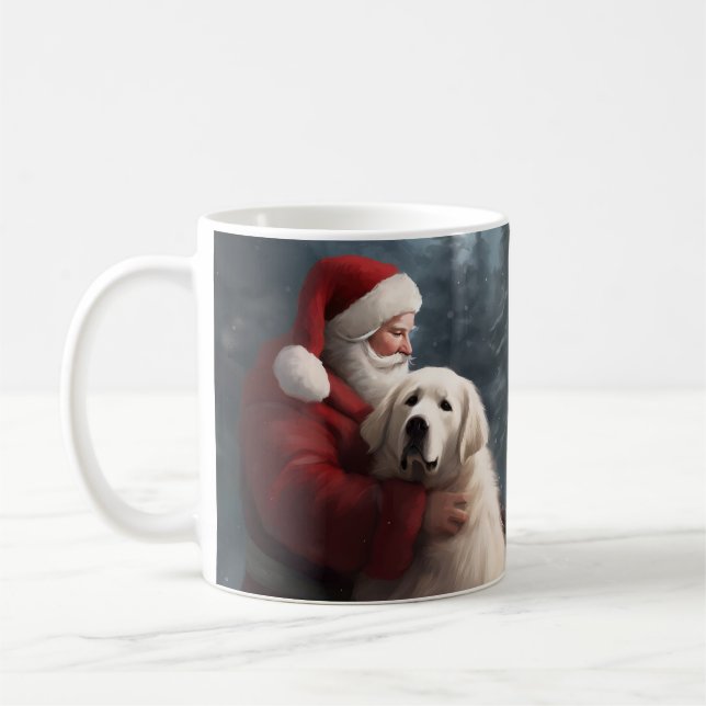 Große Pyrenäen mit dem Weihnachtsmann Weihnachten Kaffeetasse (Links)