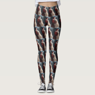 Große Pyrenäen mit dem Weihnachtsmann Weihnachten Leggings