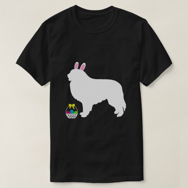 Große Pyrenäen Osterhase Hunde Silhouette T-Shirt (Design vorne)