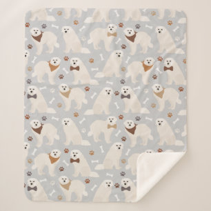 Große Pyrenäen Pfoten und Knochen Sherpa Blanket Sherpadecke