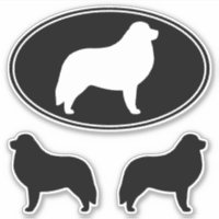 Große Pyrenäen Silhouetten Hundebüt Sticker Set