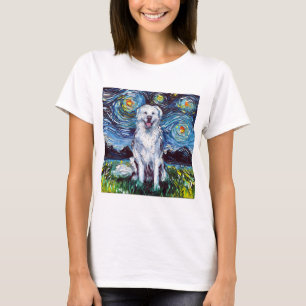 Große Pyrenäen Starry Night Big White Hund Art by  T-Shirt