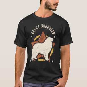 Große Pyrenäen Vintag Retro Klassischer Hund T-Shirt