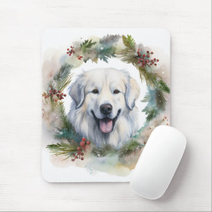 Große Pyrenäen Weihnachtsfeiertag Mousepad