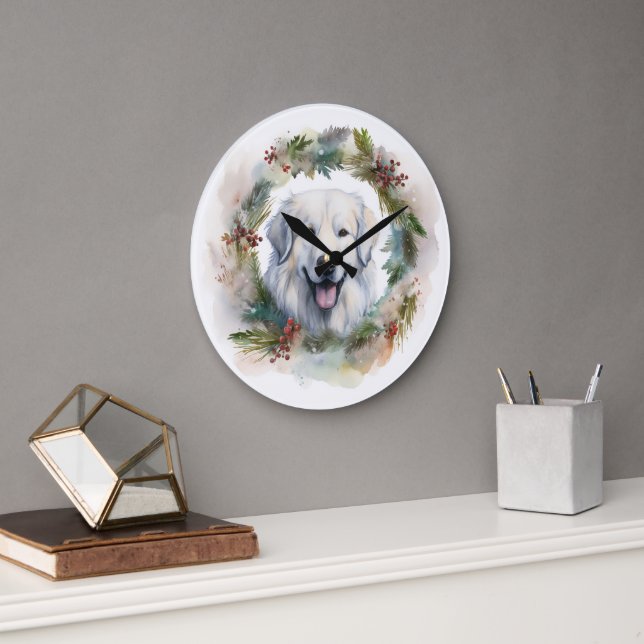 Große Pyrenäen Weihnachtsfeiertag Wanduhr (Büro)