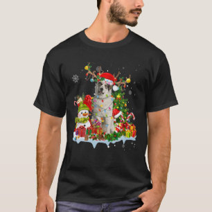 Große Pyrenäen Weihnachtsmannmütze Rentiere Weihna T-Shirt