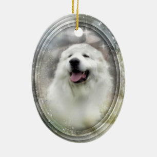 Große Pyrenäen-Weihnachtsverzierung Keramikornament