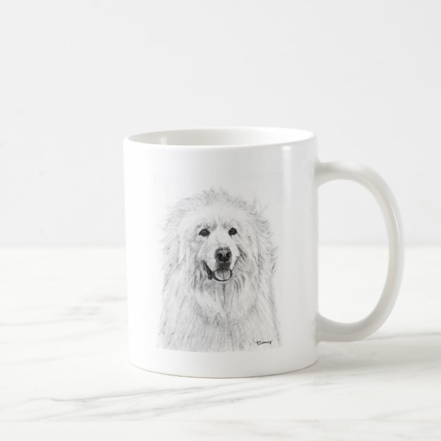 Große Pyrenäen-Zeichnen Kaffeetasse (Rechts)