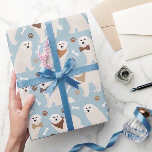 Große Pyrenäenpfeffer und Knochen-Umschlagpapier Geschenkpapier (Schenken)