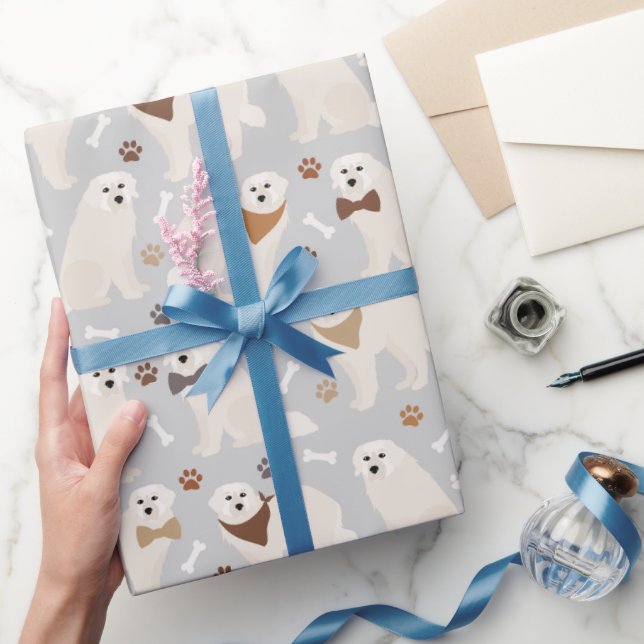 Große Pyrenäenpfeffer und Knochen-Umschlagpapier Geschenkpapier (Schenken)