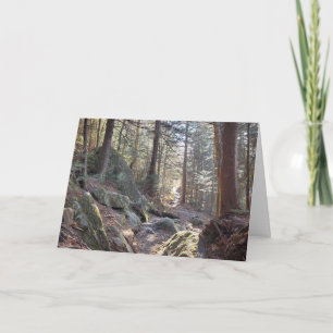 Große, rauchige Berge Evergreen Forest Holiday Karte