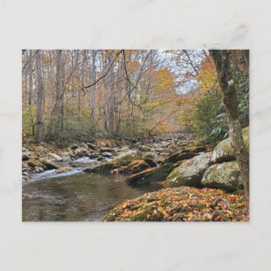 Große, rauchige Berge fallen Herbst Fluss Postkarte