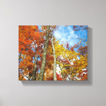 Große, rauchige Berge farbenfrohe Herbstlaube