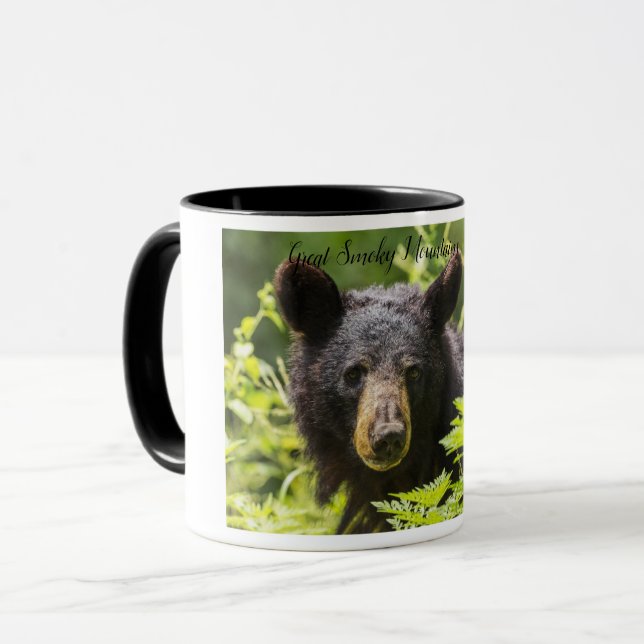 Große, rauchige Berge Schwarzer Bär Tasse (Vorderseite Links)