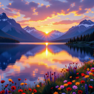 Große, rauchige Berge Sonnenuntergang T-Shirt