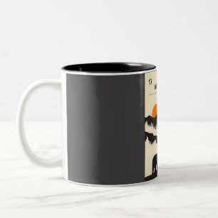 Große, rauchige Berge Vintag Minimale Retroreise Zweifarbige Tasse