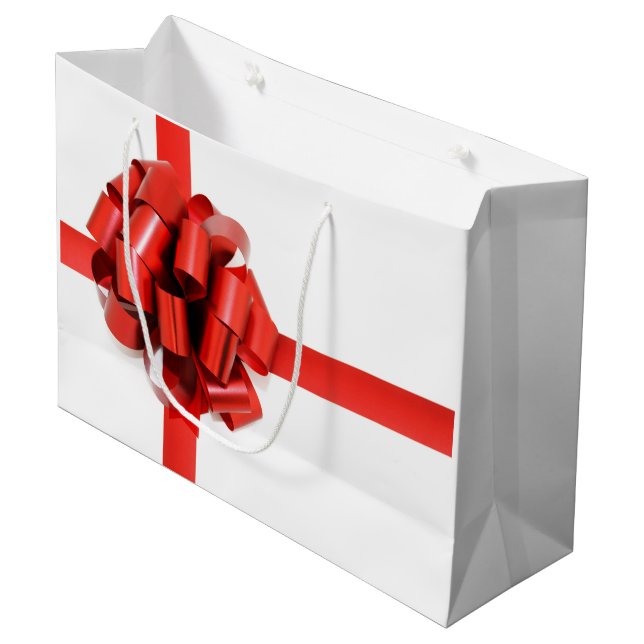 Große Red Bow Geschenktasche Große Geschenktüte (Vorderseite Schrägansicht)