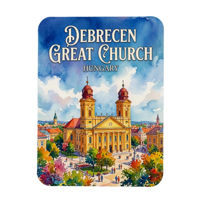 Große Reformierte Kirche, Debrecen Ungarn Magnet (Vertikal)