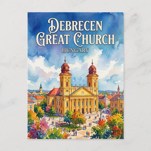 Große Reformierte Kirche, Debrecen Ungarn Postkarte (Vorderseite)