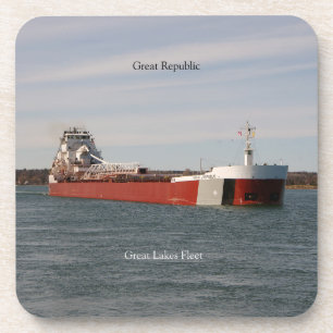 Große Republik Set von 6 harten Untersetzer aus Ku