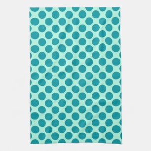 Große Retro-Punkte - Aqua und Türkis Handtuch