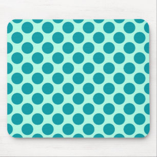 Große Retro-Punkte - Aqua und Türkis Mousepad