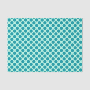 Große Retro-Punkte - Aqua und Türkis Seidenpapier