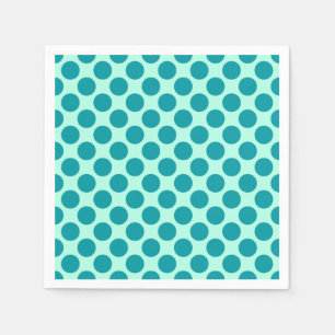Große Retro-Punkte - Aqua und Türkis Serviette