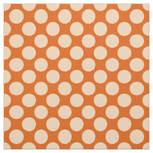 Große Retro Punkte - blasse Orange und Mandarine Stoff