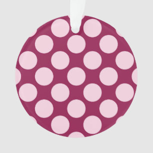 Große Retro-Punkte - bordeauxrot und rosa Muschel Ornament