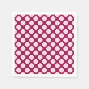 Große Retro-Punkte - bordeauxrot und rosa Muschel Serviette