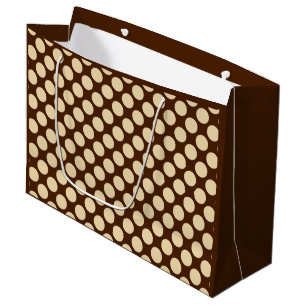 Große Retro-Punkte - braun und schokoladenbraun Geschenktüte