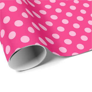 Große Retro-Punkte, Fuchsia und Pastellrosa Geschenkpapier