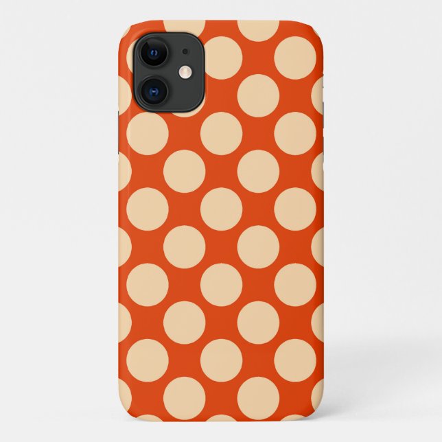 Große Retro-Punkte - hellorange und Mandarine Case-Mate iPhone Hülle (Rückseite)