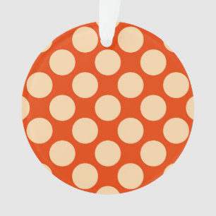 Große Retro-Punkte - hellorange und Mandarine Ornament