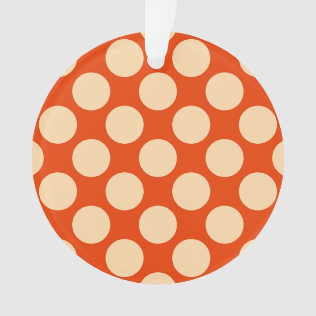 Große Retro-Punkte - hellorange und Mandarine Ornament (Vorderseite)