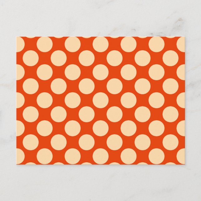 Große Retro-Punkte - hellorange und Mandarine Postkarte (Vorderseite)