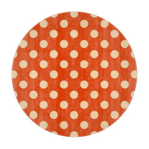 Große Retro-Punkte - Mandarin und blassorange Schneidebrett