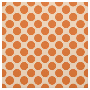 Große Retro Punkte - Mandarine und blasse Orange Stoff