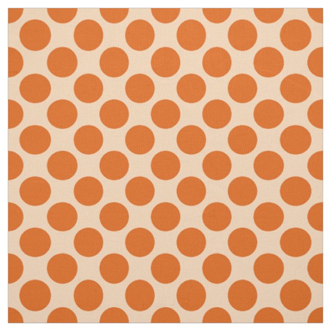 Große Retro Punkte - Mandarine und blasse Orange Stoff (Muster)
