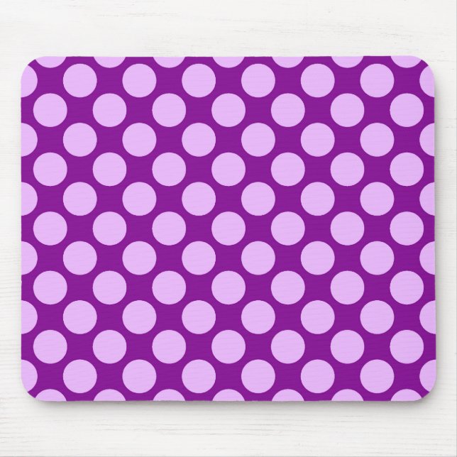 Große Retro-Punkte - orchid und lila Mousepad (Vorne)