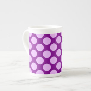 Große Retro-Punkte - orchid und lila Prozellantasse