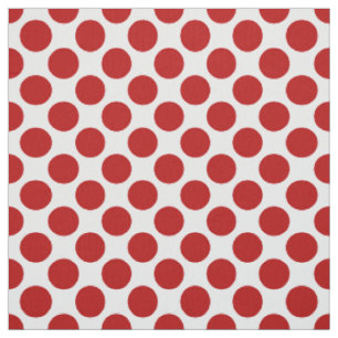 Große Retro Punkte - Rot und Weiß Stoff